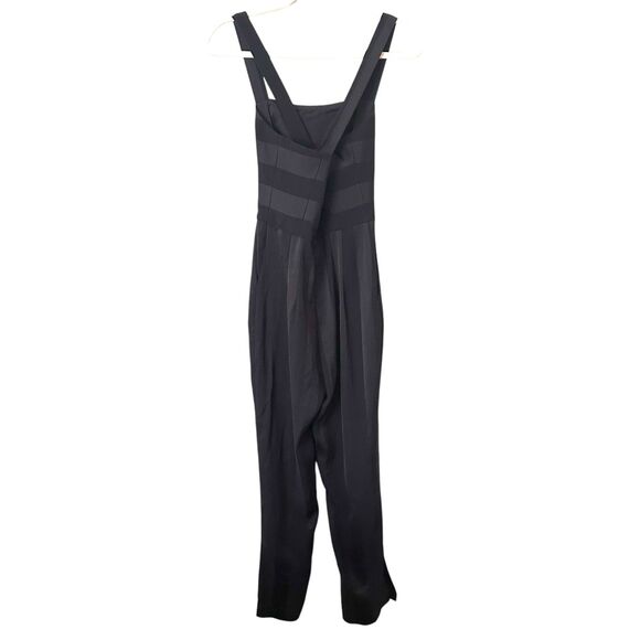 WAVERLY GREY Striped Straight Leg Jumpsuit Black XS - Picture 2 of 6